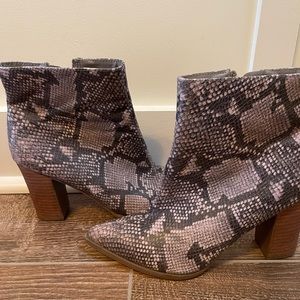Snake skin booties